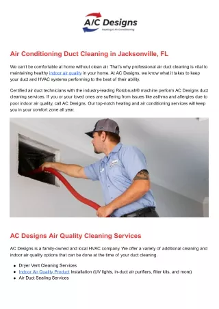 air conditioning duct cleaning in jacksonville fl