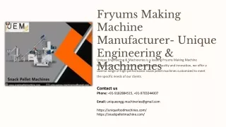 Fryums Making Machine: Fully Automatic Fryums Making Machine Manufacturer