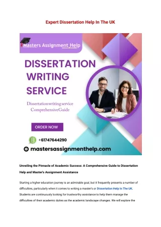 expert dissertation help in the uk