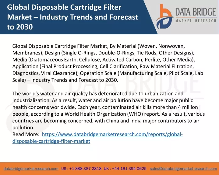 global disposable cartridge filter market