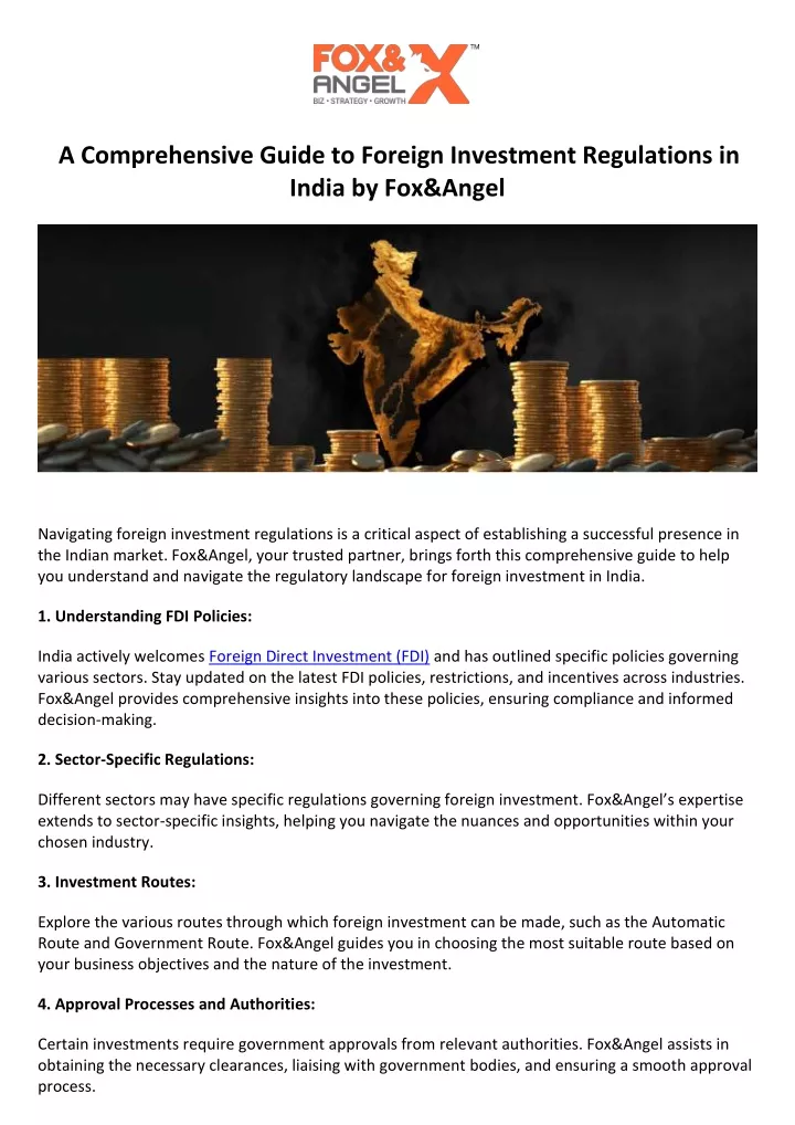 PPT - A Comprehensive Guide To Foreign Investment Regulations In India ...