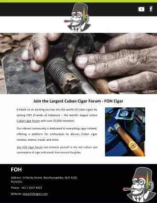 Join the Largest Cuban Cigar Forum - FOH Cigar