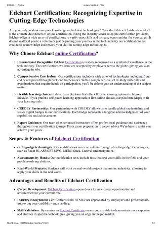 Edchart Certification: Recognizing Expertise in Cutting-Edge Technologies