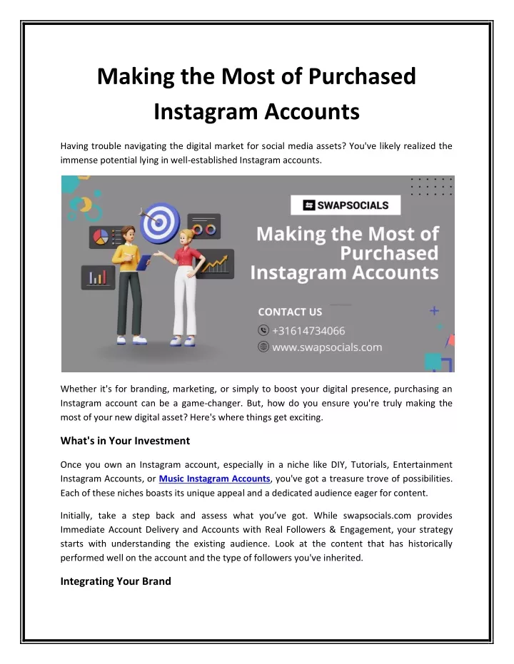 making the most of purchased instagram accounts