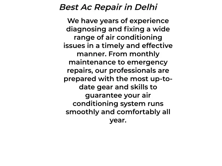 best ac repair in delhi