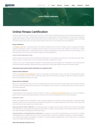 IIFEM Fitness Certifications: Shape Your Future in Wellness