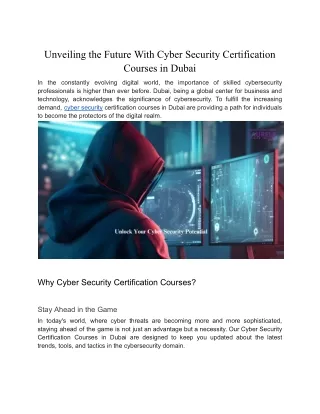 Secure Your Future in Cyber Space