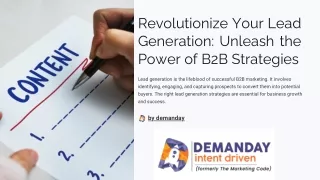Revolutionize Your Lead Generation Unleash the Power of B2B Strategies