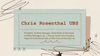Chris Rosenthal UBS - A Persuasive Representative From Ohio