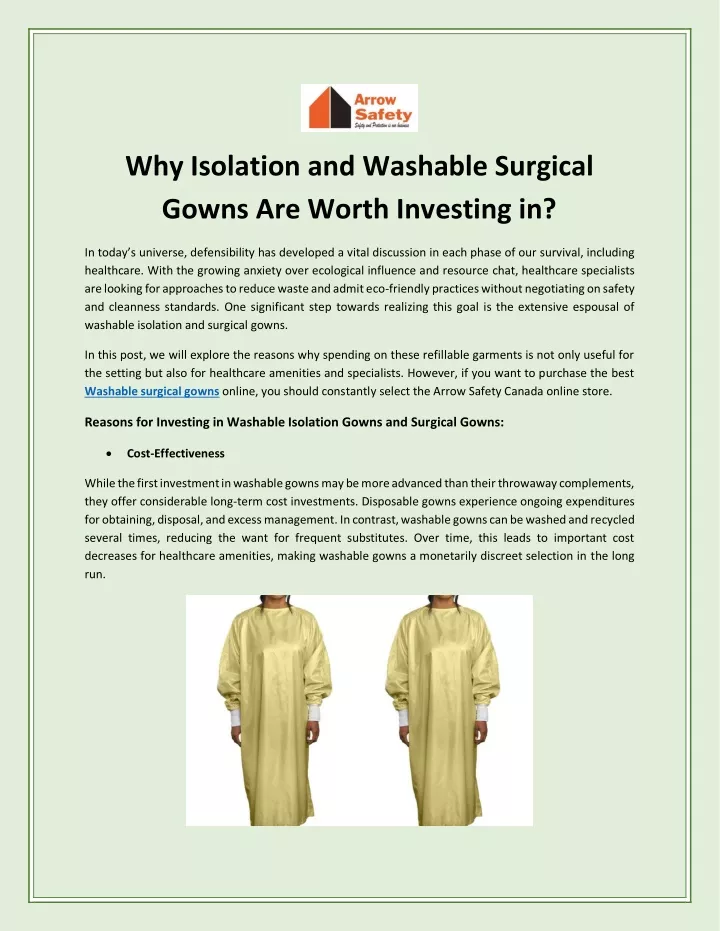 why isolation and washable surgical gowns