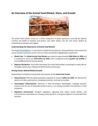 an overview of the animal feed market share