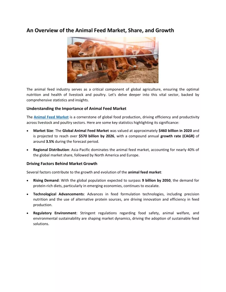 an overview of the animal feed market share