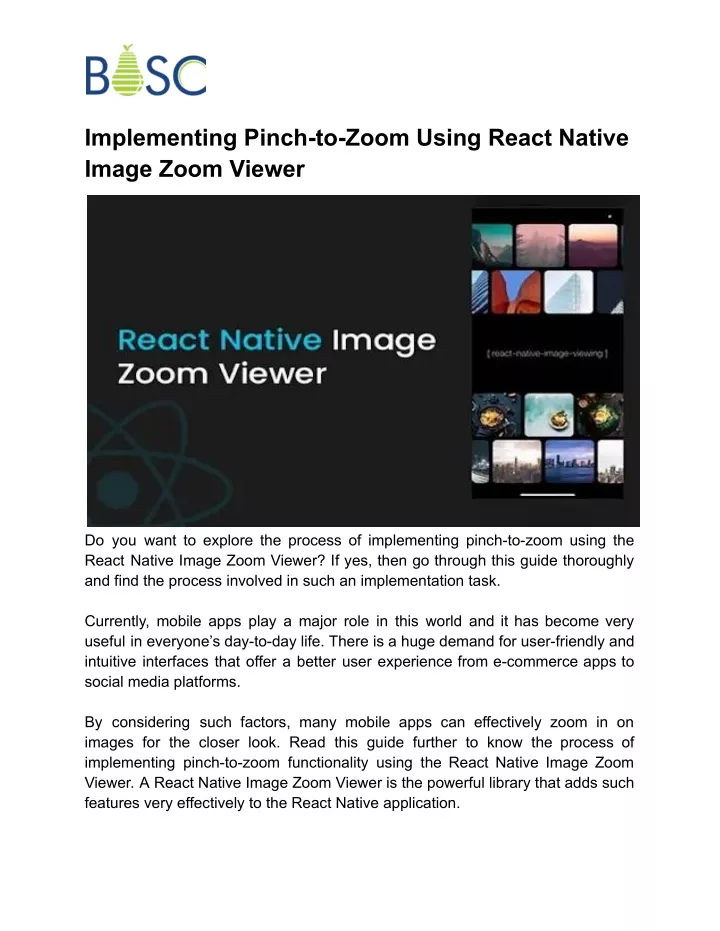 implementing pinch to zoom using react native
