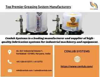 Top Premier Greasing System Manufacturers