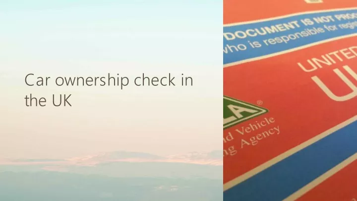 car ownership check in the uk