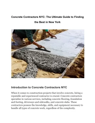 concrete contractors nyc the ultimate guide