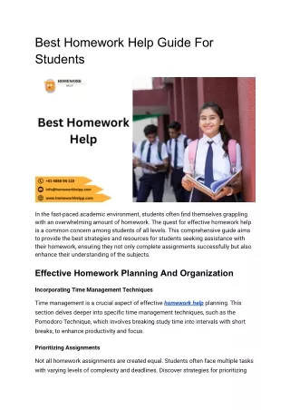 Expert Homework Help Services for Academic Success