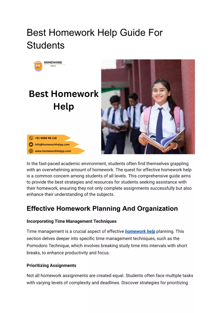 best homework help guide for students