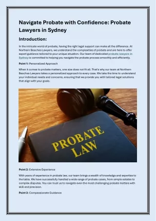 Navigate Probate with Confidence- Probate Lawyers in Sydney