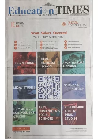 REVA Advertisement - The Times of India Education Times