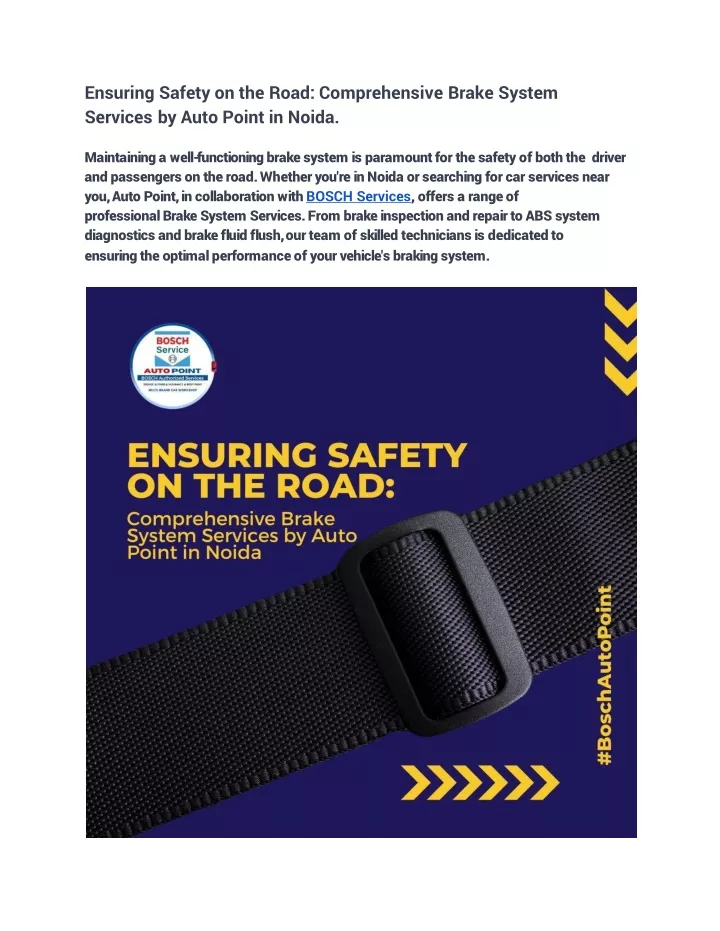 ensuring safety on the road comprehensive brake