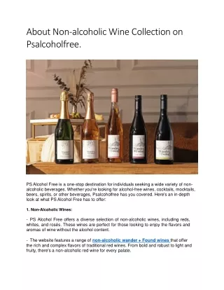 About Non-alcoholic Wine Collection on Psalcoholfree