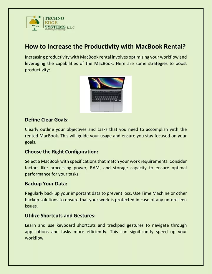 how to increase the productivity with macbook