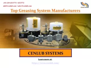 Top Reputed Greasing System Manufacturers in India