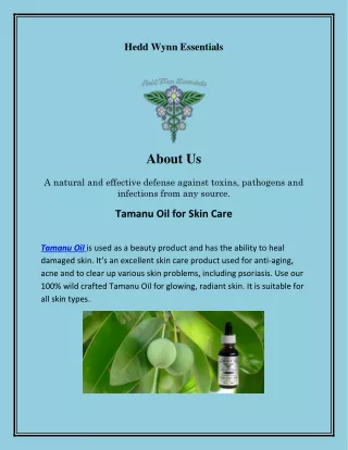 Tamanu Oil for Skin Care, wildoiloforegano.com