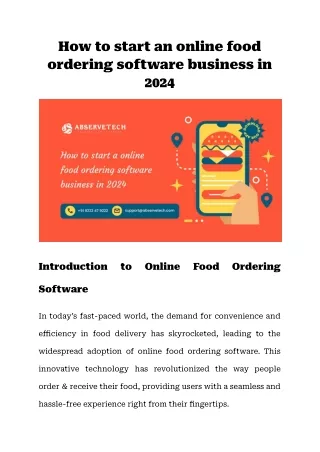 How to start an online food ordering software business in 2024