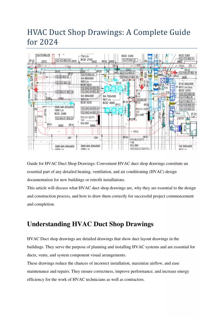 hvac duct shop drawings a complete guide for 2024