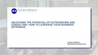 Unlocking the Potential of Outsourcing and Consulting How to Leverage Your Business Offerings