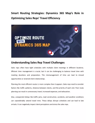 Smart Routing Strategies_ Dynamics 365 Map’s Role in Optimizing Sales Reps’ Travel Efficiency