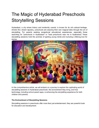 The Magic of Hyderabad Preschools Storytelling Sessions