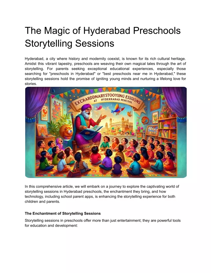 the magic of hyderabad preschools storytelling