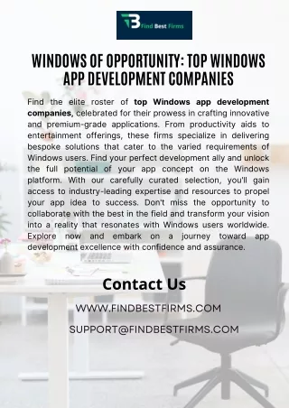 Enhance Your Digital Presence: Top Windows App Development Companies