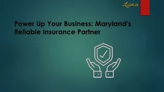 Power Up Your Business Maryland's Reliable Insurance Partner