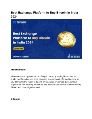 best exchange platform to buy bitcoin in india
