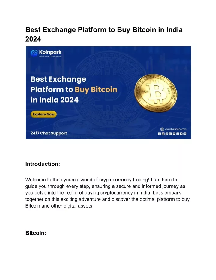 best exchange platform to buy bitcoin in india