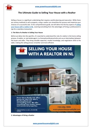 The Ultimate Guide to Selling Your House with a Realtor