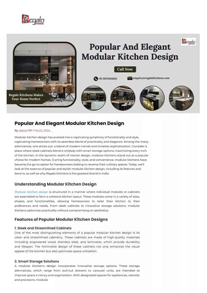 popular and elegant modular kitchen design