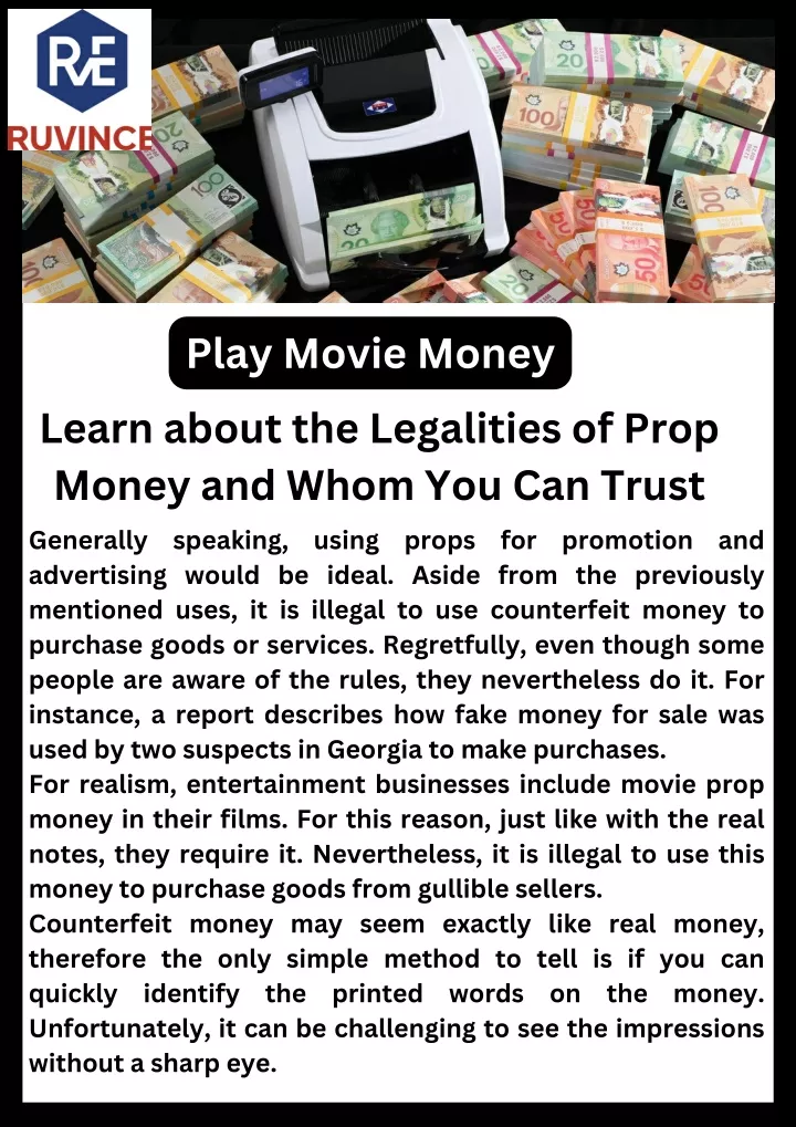 play movie money learn about the legalities