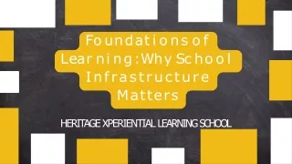Foundations of Learning Why School Infrastructure Matters