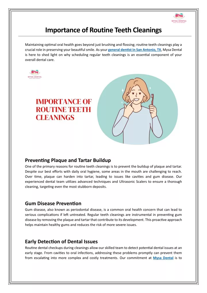 importance of routine teeth cleanings