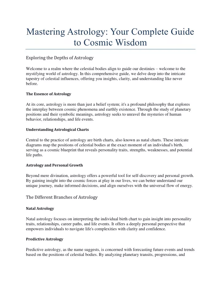 mastering astrology your complete guide to cosmic