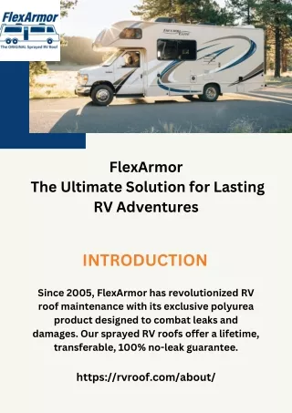 Invest in Quality RV Roofing with FlexArmor