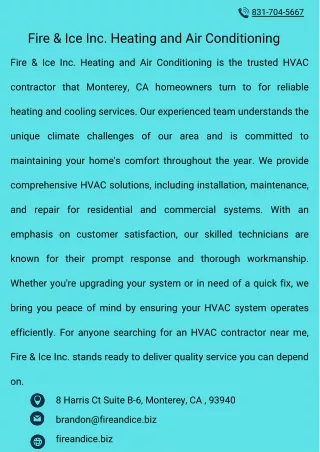 Fire & Ice Inc. Heating and Air Conditioning
