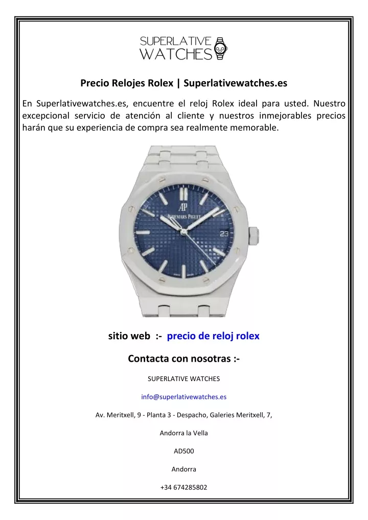 precio relojes rolex superlativewatches es