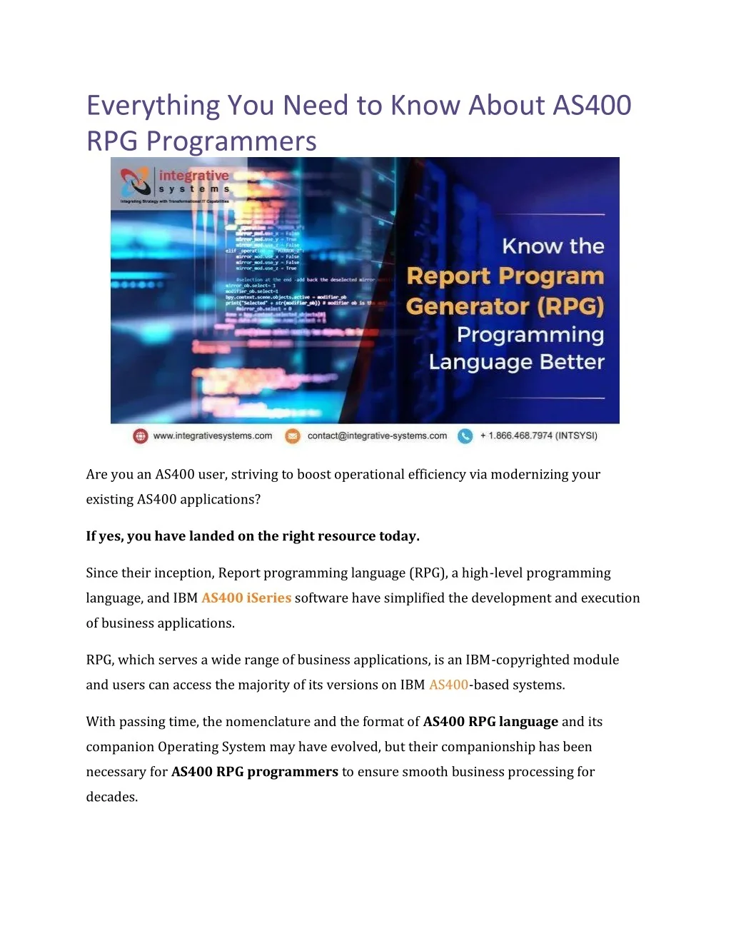 PPT - Everything You Need to Know About AS400 RPG Programmers ...