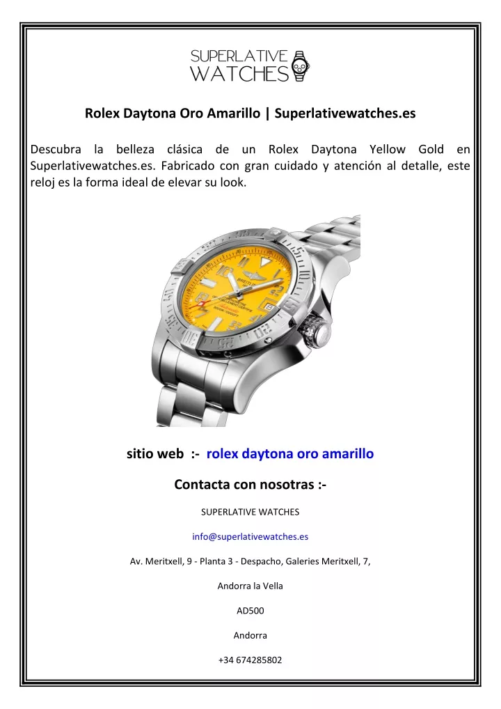 rolex daytona oro amarillo superlativewatches es